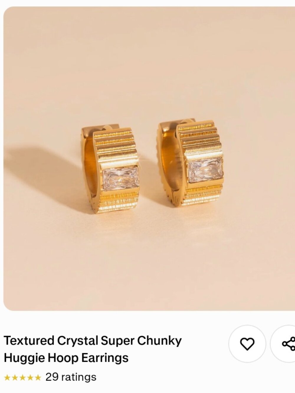 Textured super chunky huggie hoops